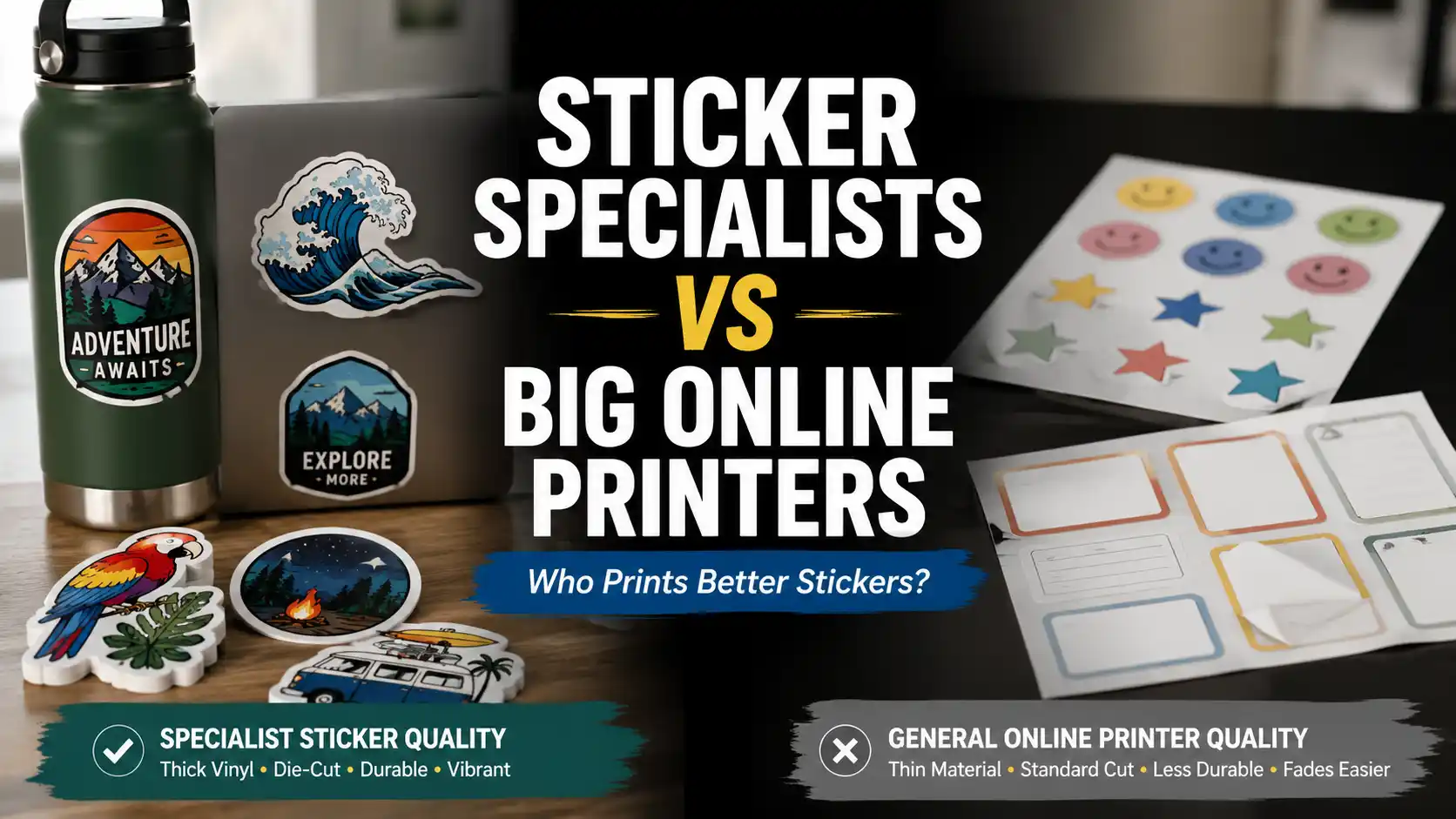 Sticker Specialists vs VistaPrint, Zazzle and PrintRunner: Who Prints Better Stickers?
